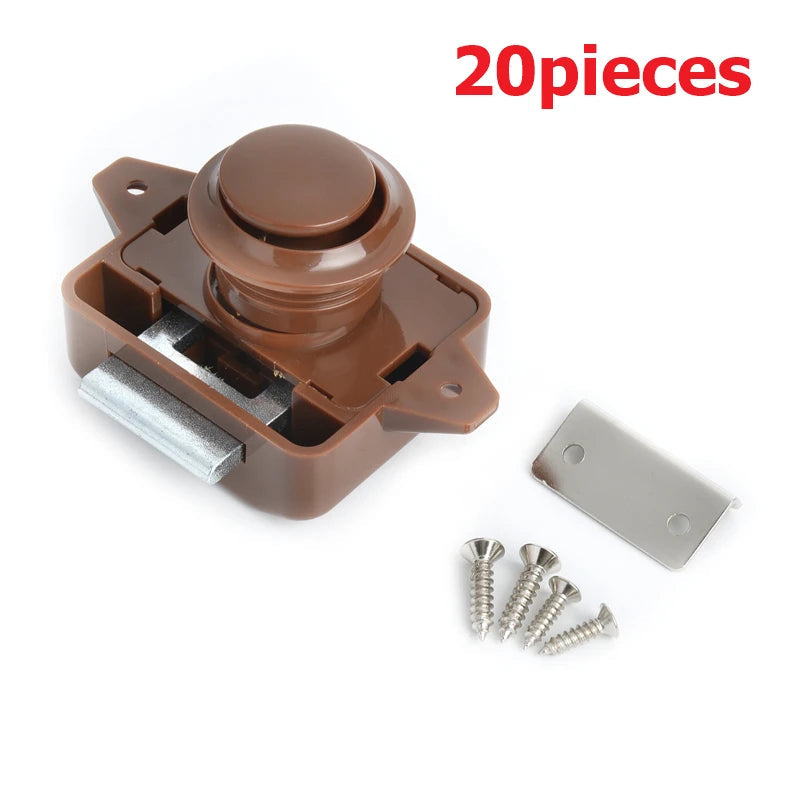 KAK 20 pieces RV Lock Push Lock for Camper Car RV Yacht Push Locks Furniture Cabinet Door Lock Hardware Child Safety Drawer Lock