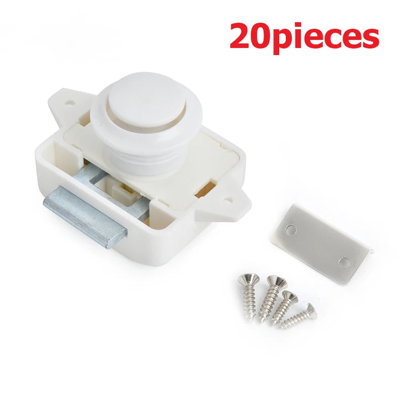 KAK 20 pieces RV Lock Push Lock for Camper Car RV Yacht Push Locks Furniture Cabinet Door Lock Hardware Child Safety Drawer Lock