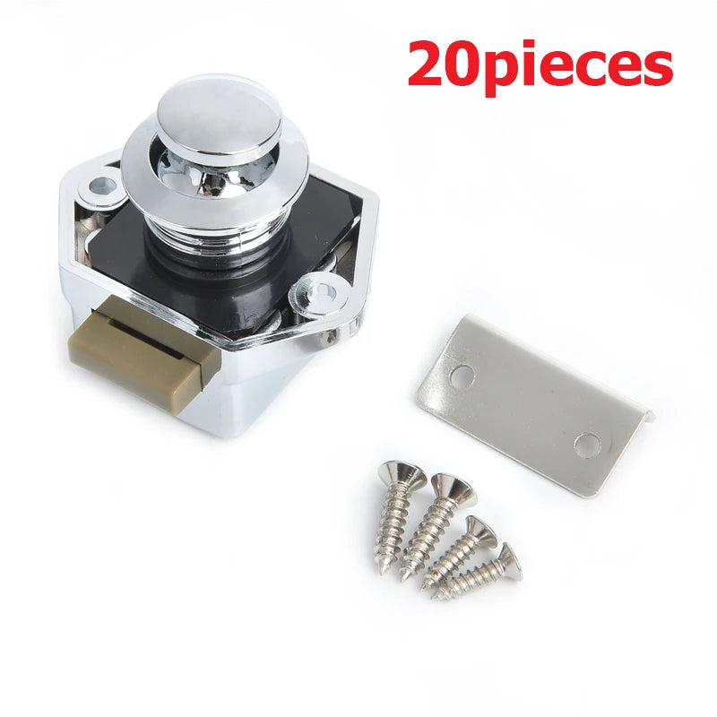 KAK 20 pieces RV Lock Push Lock for Camper Car RV Yacht Push Locks Furniture Cabinet Door Lock Hardware Child Safety Drawer Lock