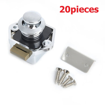 KAK 20 pieces RV Lock Push Lock for Camper Car RV Yacht Push Locks Furniture Cabinet Door Lock Hardware Child Safety Drawer Lock