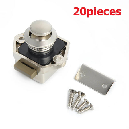 KAK 20 pieces RV Lock Push Lock for Camper Car RV Yacht Push Locks Furniture Cabinet Door Lock Hardware Child Safety Drawer Lock