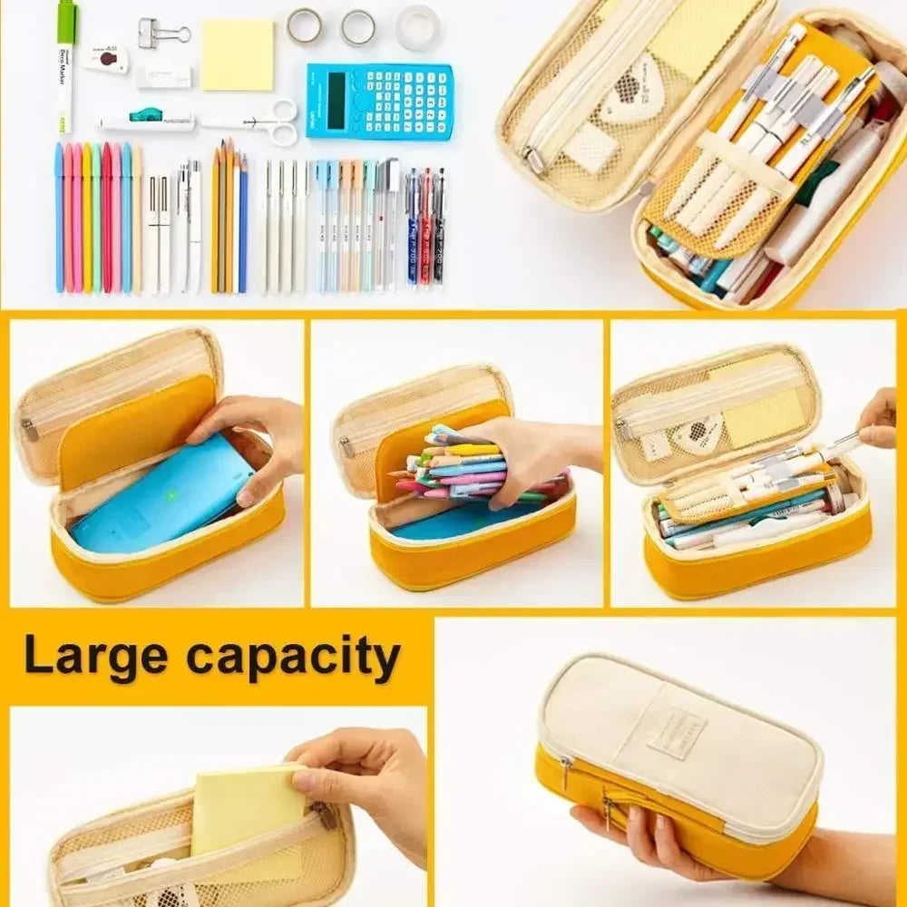 Kawaii Large Capacity Pencil Case - 12 Designs, Canvas Material