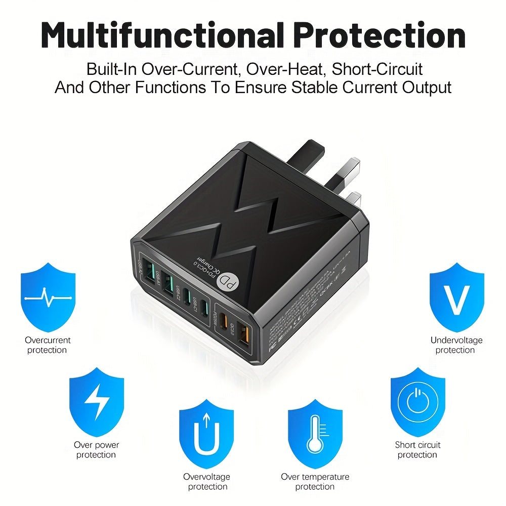 KAXOE 40W PD 6-Port USB C Fast Charger - : Revolutionize Your Charging Game!