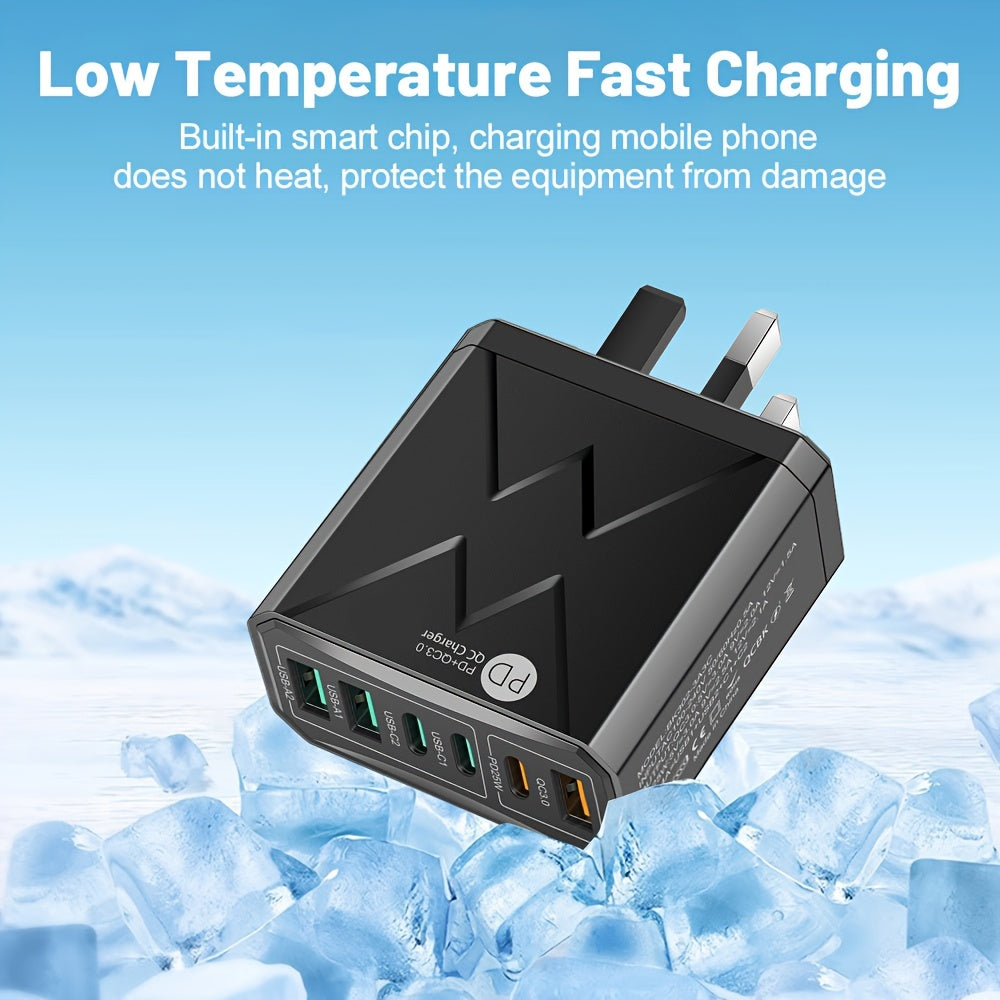 KAXOE 40W PD 6-Port USB C Fast Charger - : Revolutionize Your Charging Game!