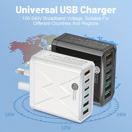 KAXOE 40W PD 6-Port USB C Fast Charger - : Revolutionize Your Charging Game!