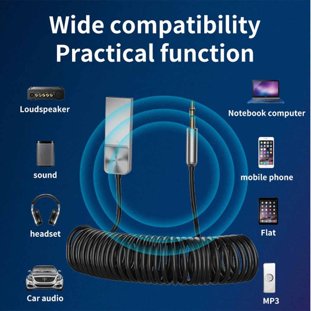 KEBIDU Wireless Bluetooth 5.1 Receiver Adapter Car Speaker 3.5mm Jack Aux Audio Music Dongle For Car Bluetooth Transmitter