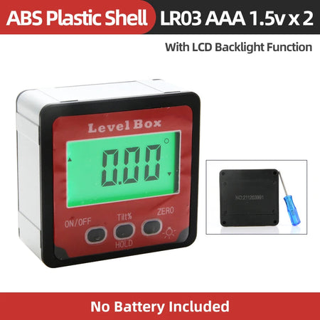 Keyuesr 360&amp;deg; Digital Inclinometer &amp;amp; Protractor Level Box Red