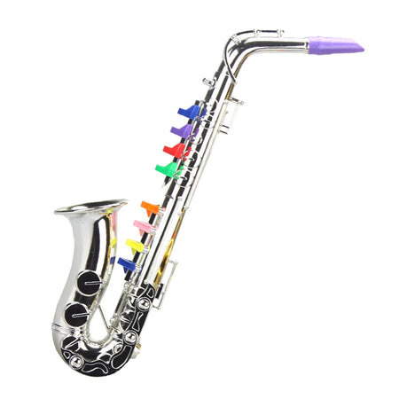 Kids Toy Saxophone with Shiny Finish | Safe and Fun Musical Instrument for Toddlers Silver A