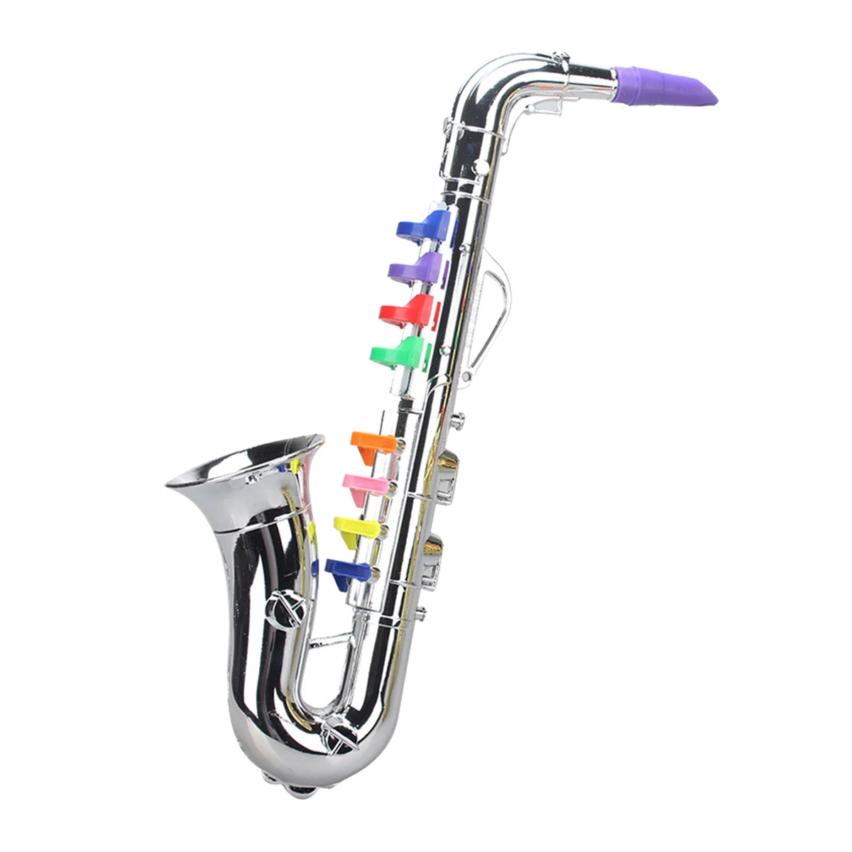 Kids Toy Saxophone with Shiny Finish | Safe and Fun Musical Instrument for Toddlers Silver B