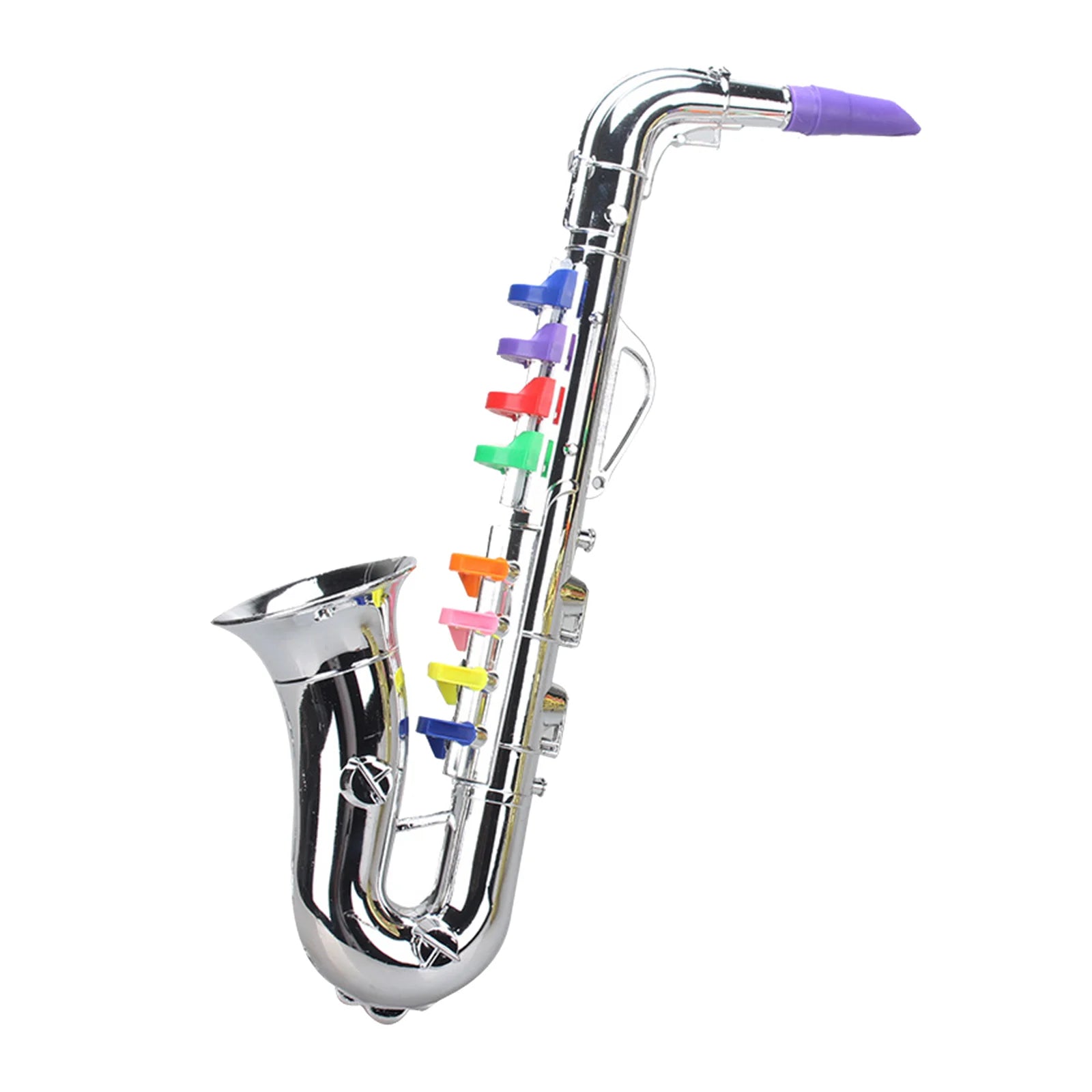 Kids Toy Saxophone with Shiny Finish | Safe and Fun Musical Instrument for Toddlers Silver B