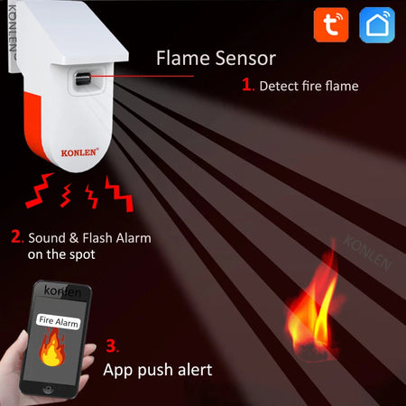 KONLEN Ultimate Fire Security WIFI UV Flame Detector