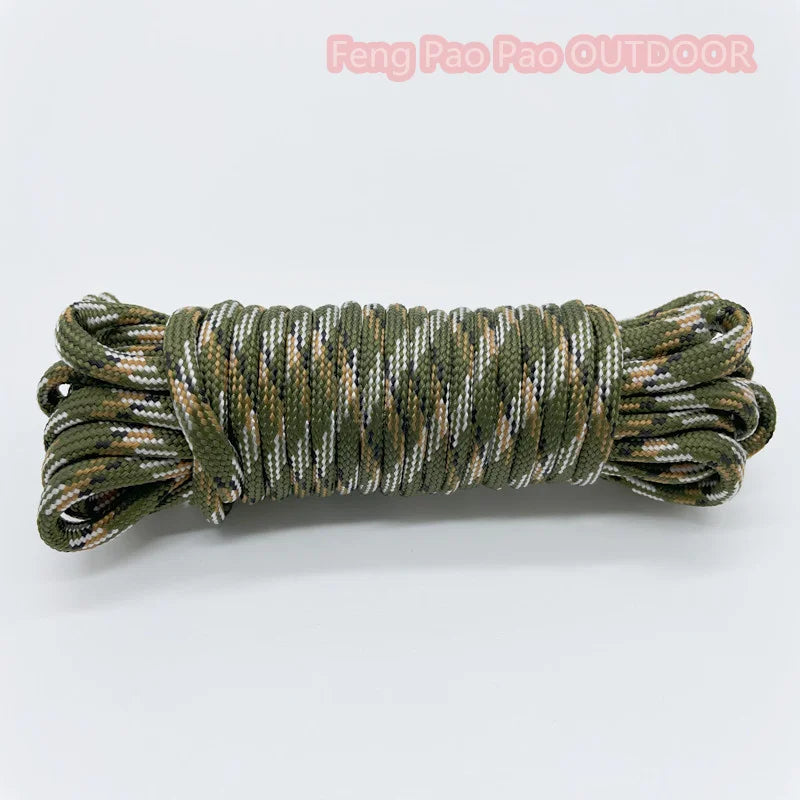 KOTUDENAVY Parachute Cord Lanyard: 5m Dia. 4mm 7 Stand Cores - Outdoor Survival Equipment Camouflage / 30M