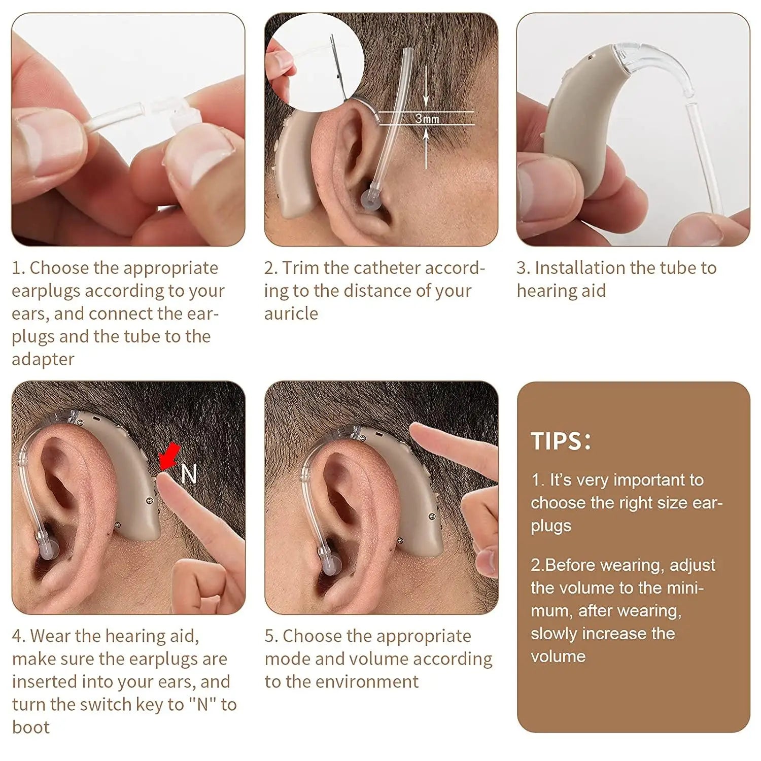 Laifa G25-d Rechargeable Hearing Aid with Air Tuve Double Noise Reduction for Adults Seniors Hearing Loss People