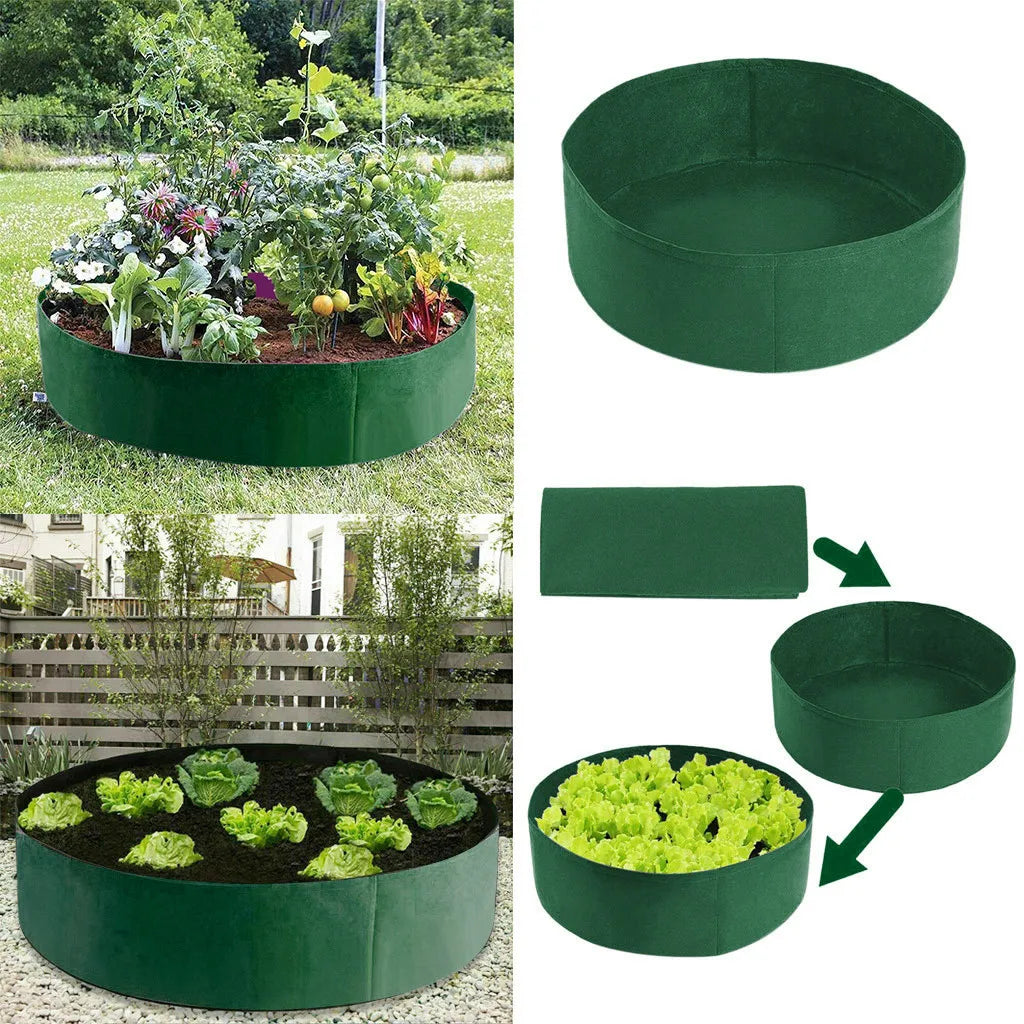 Large Raised Plant Bed Garden Flower Planter Elevated Vegetable Box Planting Bag 50cm Diameter 20cm Deepth