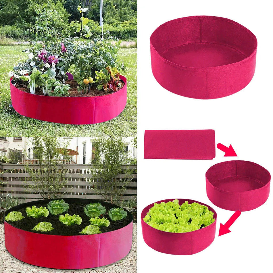 Large Raised Plant Bed Garden Flower Planter Elevated Vegetable Box Planting Bag 50cm Diameter 20cm Deepth