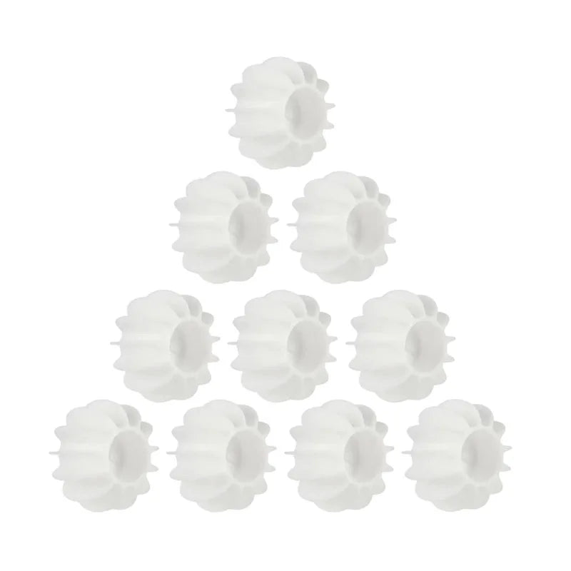Laundry Ball Reusable Silicone Clothes Hair Cleaning Tools Pet Hair Remover Washing Machine Cat Hair Catcher Laundry Ball JIT-003-10PCS-White