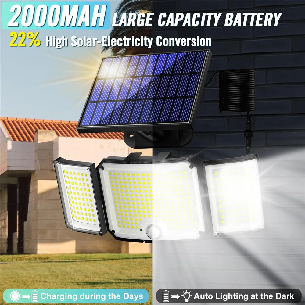 LCMKR Solar Outdoor Waterproof Belt with Motion Sensor &amp;amp; Remote Control for Patio Garage Backyard