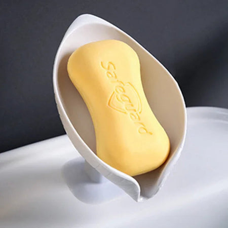 Leaf Shape Soap Box Drain Soap Holder Box Bathroom Shower Soap Holder Sponge Storage Tray Creative Sucker Water-free Storage Box a