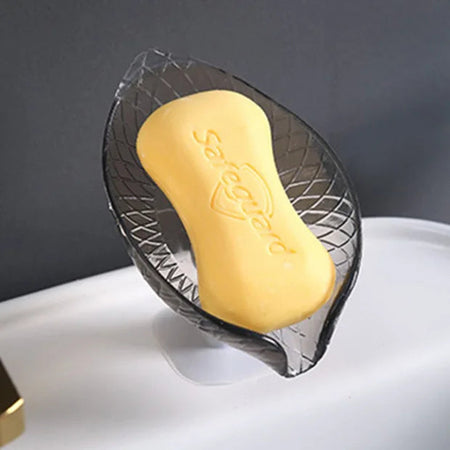 Leaf Shape Soap Box Drain Soap Holder Box Bathroom Shower Soap Holder Sponge Storage Tray Creative Sucker Water-free Storage Box c