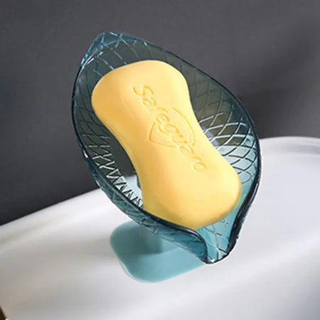 Leaf Shape Soap Box Drain Soap Holder Box Bathroom Shower Soap Holder Sponge Storage Tray Creative Sucker Water-free Storage Box d