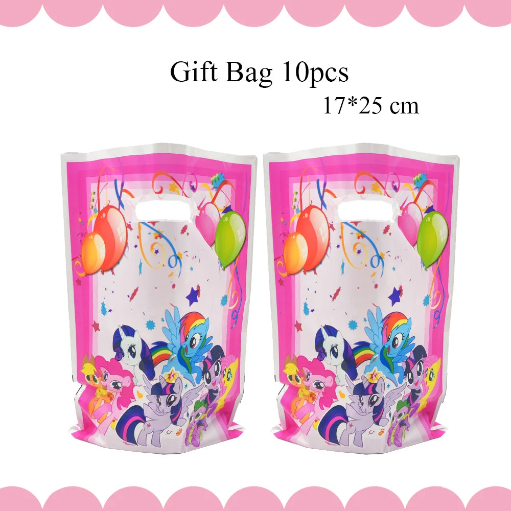 Little Pony Birthday Party Decorations &amp;amp; Tableware Set gift bag-10pcs