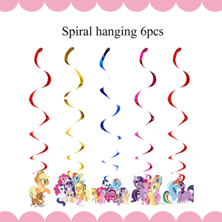 Little Pony Birthday Party Decorations &amp;amp; Tableware Set Sling-6PCS