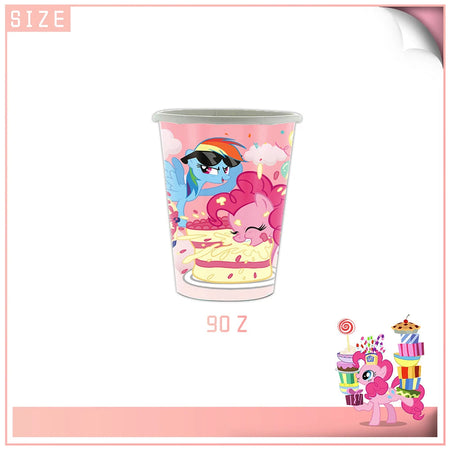 Little Pony Theme Birthday Party Tableware Set - 24pcs 10pcs cups