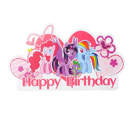 Little Pony Theme Birthday Party Tableware Set - 24pcs 1pcs big topper