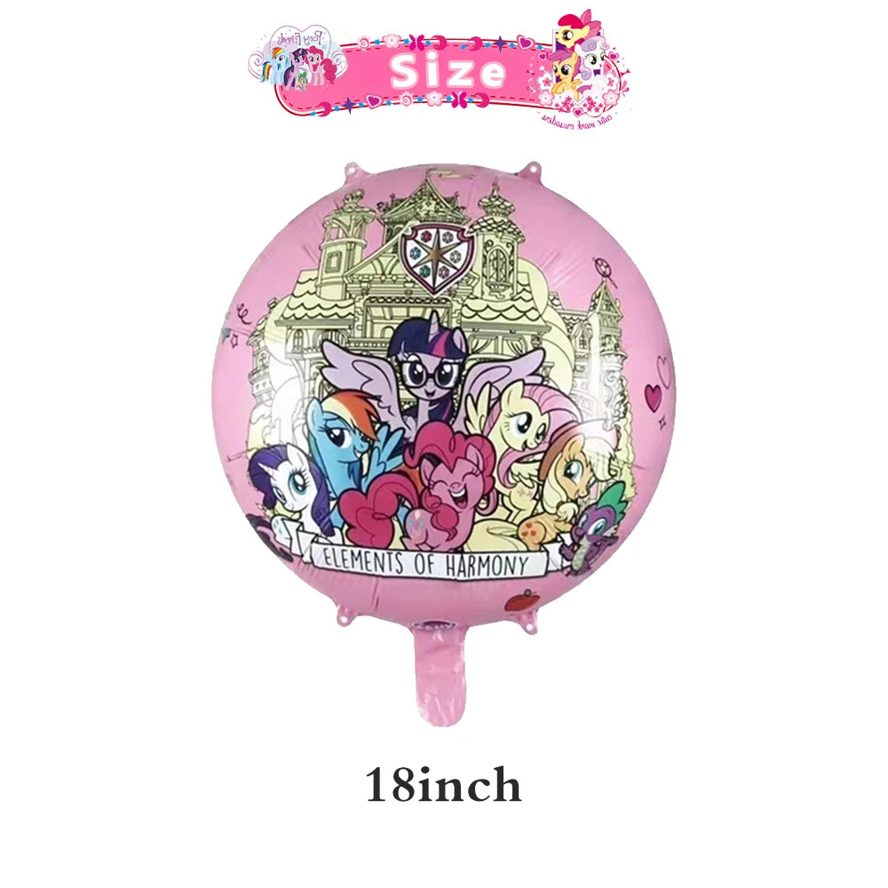 Little Ponyed Girls Birthday Party Balloons Set