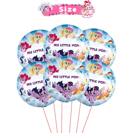 Little Ponyed Girls Birthday Party Balloons Set A Ballon 6Pcs / 18inch / As picture