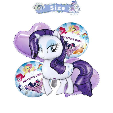 Little Ponyed Girls Birthday Party Balloons Set B Ballon 5Pcs / 18inch / As picture