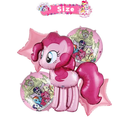 Little Ponyed Girls Birthday Party Balloons Set Ballon 5Pcs / 18inch / As picture