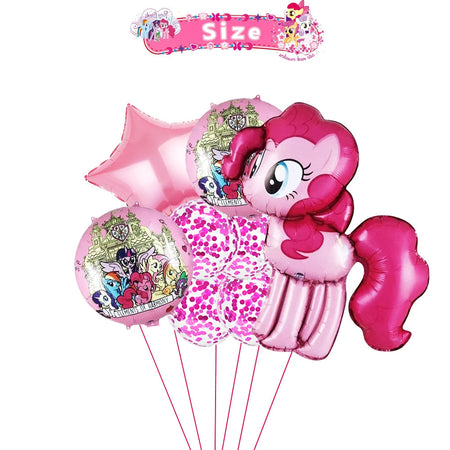Little Ponyed Girls Birthday Party Balloons Set Ballon 8Pcs / 18inch / As picture