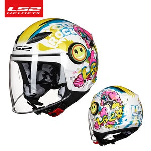 LS2 FUNNY Children's Motorcycle  helmet 3/4 open face scooter half face LS2 OF602 motorbike helm capacete casco kids helmets