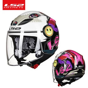 LS2 FUNNY Children's Motorcycle  helmet 3/4 open face scooter half face LS2 OF602 motorbike helm capacete casco kids helmets