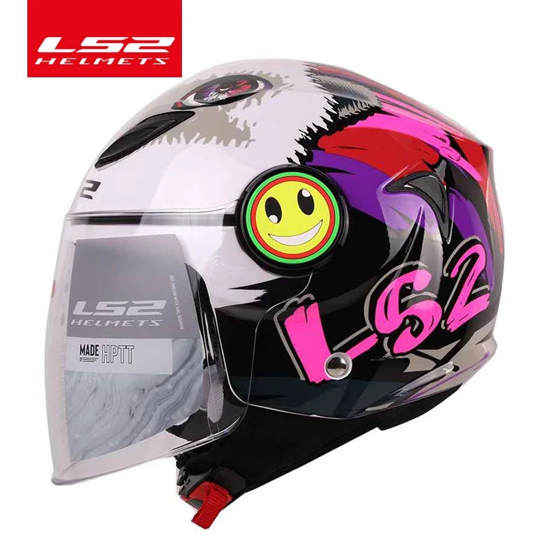 LS2 FUNNY Children's Motorcycle  helmet 3/4 open face scooter half face LS2 OF602 motorbike helm capacete casco kids helmets