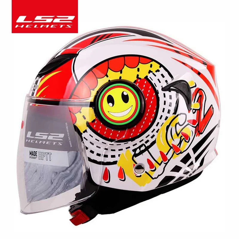 LS2 FUNNY Children's Motorcycle  helmet 3/4 open face scooter half face LS2 OF602 motorbike helm capacete casco kids helmets
