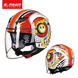 LS2 FUNNY Children's Motorcycle  helmet 3/4 open face scooter half face LS2 OF602 motorbike helm capacete casco kids helmets
