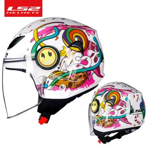 LS2 FUNNY Children's Motorcycle  helmet 3/4 open face scooter half face LS2 OF602 motorbike helm capacete casco kids helmets