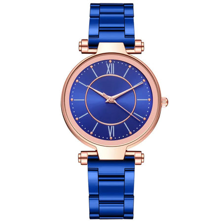 Luxury Rose Gold Stainless Steel Watches Female Classic Round Dial Quartz Watch Women Business Wristwatches Wrist Jewelry Reloj