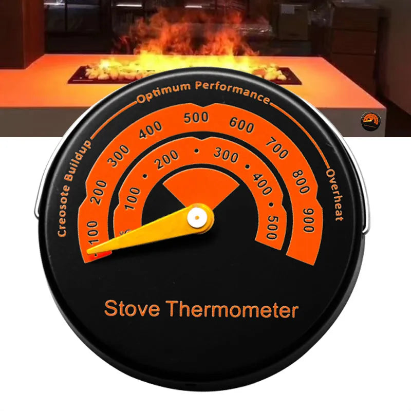 Magnetic Fireplace Fan Stove Thermometer For Log Wood Burner Barbecue Oven Stove Burn Indicator Temperature Gauge Meter Tool Default Title