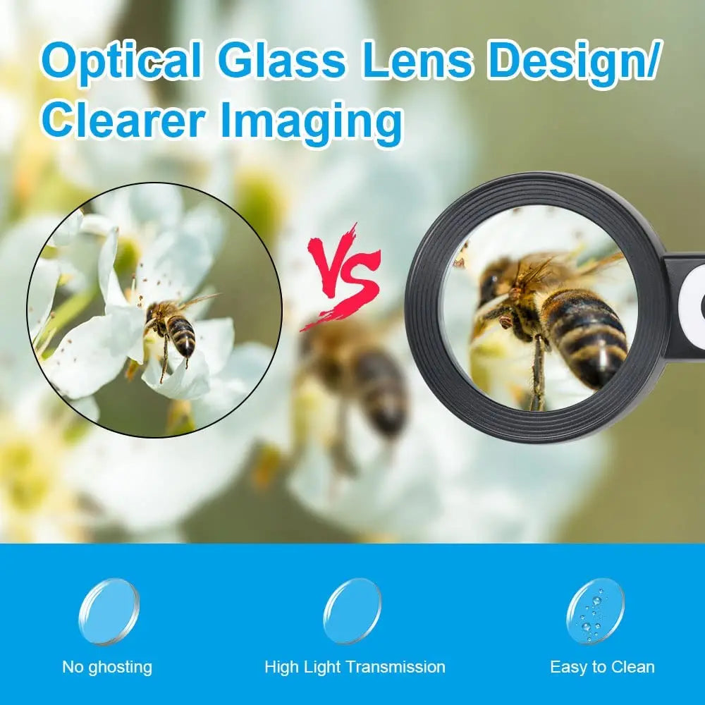 Magnifying Glass 18 LED Lights 30X Double Glass 3 Modes High Power Lens Handheld Illuminated Magnifier Reading Magnifying Glass