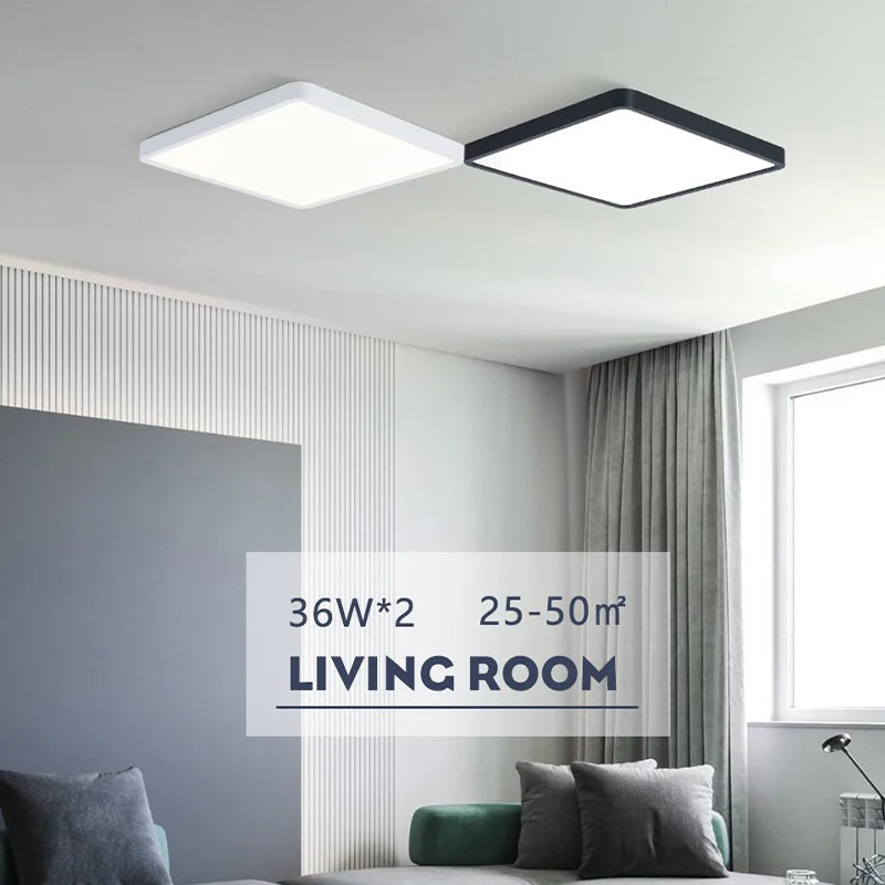 MARPOU Square Smart LED Ceiling Lamp 36W Tuya App Voice Control With Wifi Alexa/Google Dimmable Ceiling Lights for Living Room