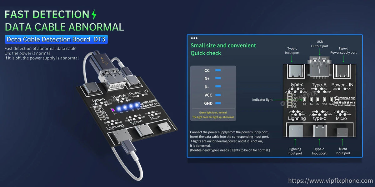 MECHANIC DT3 Data Cable Detection &amp;amp; Switching Test Board