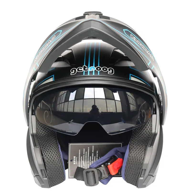 Men Women Bluetooth Motorcycle Helmet DOT Approved Flip Up Waterproof Longer Endurance Double Scratch Proof Anti Fog Visors