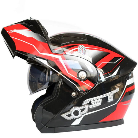 Men Women Bluetooth Motorcycle Helmet DOT Approved Flip Up Waterproof Longer Endurance Double Scratch Proof Anti Fog Visors