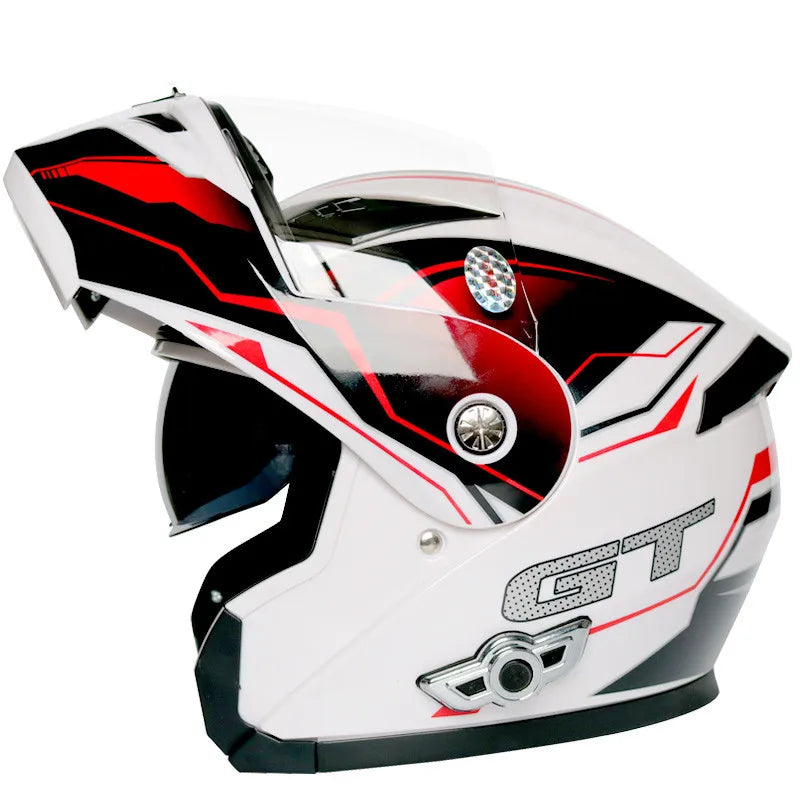 Men Women Bluetooth Motorcycle Helmet DOT Approved Flip Up Waterproof Longer Endurance Double Scratch Proof Anti Fog Visors