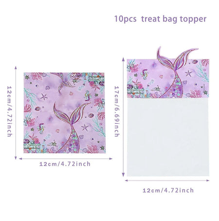 Mermaid Birthday Disposable Tableware Little Mermaid Birthday Party Decoration 10pc candy bag