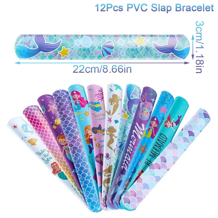 Mermaid Birthday Disposable Tableware Little Mermaid Birthday Party Decoration 12pc slap bracelet