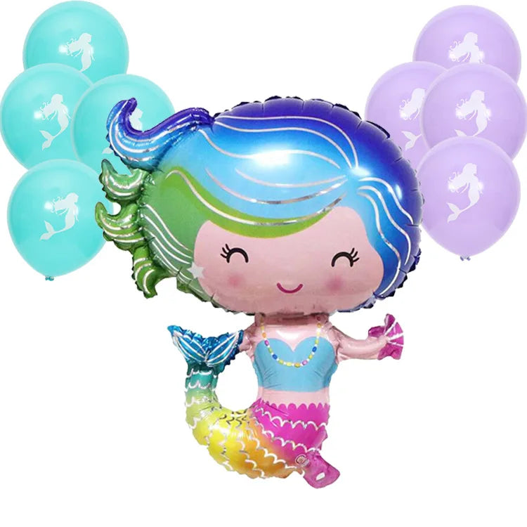 Mermaid Ocean Marine Life Party Balloons for Kids' Celebration